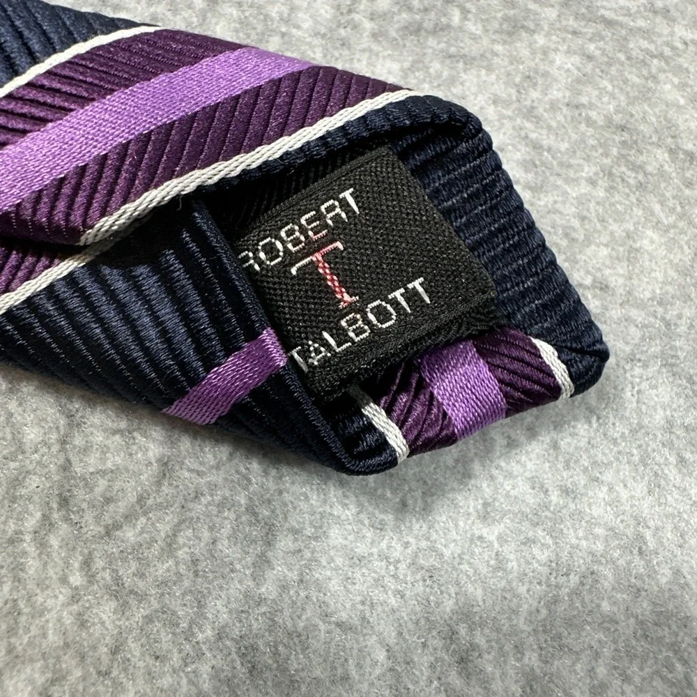 Robert Talbott Carmel Men's 100% Silk Necktie USA Made Repp Stripe